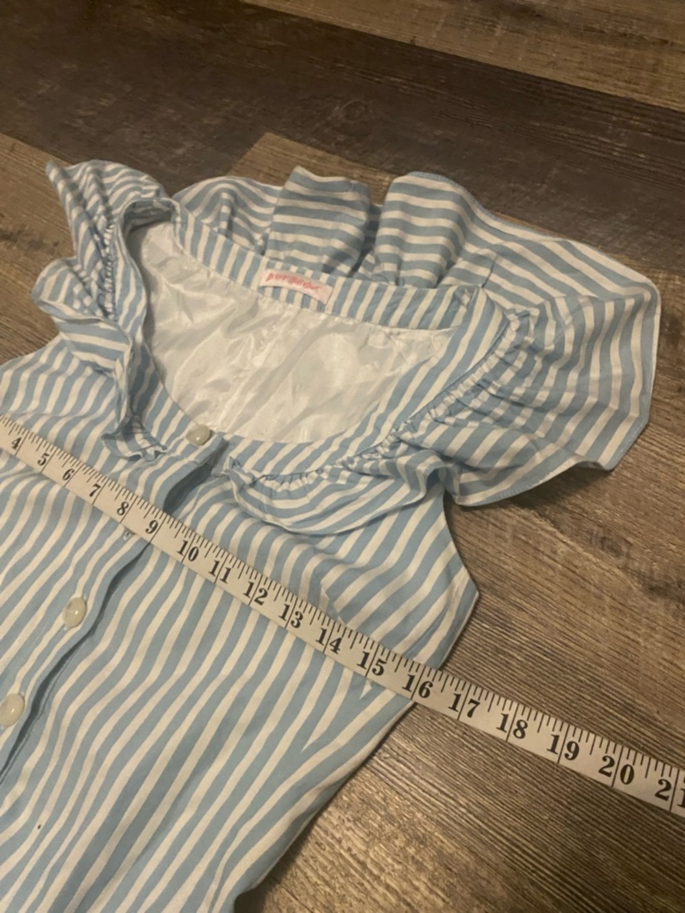 Vintage Y2K Betsey Johnson Twee blue striped mini dress - Picture 5 of 6